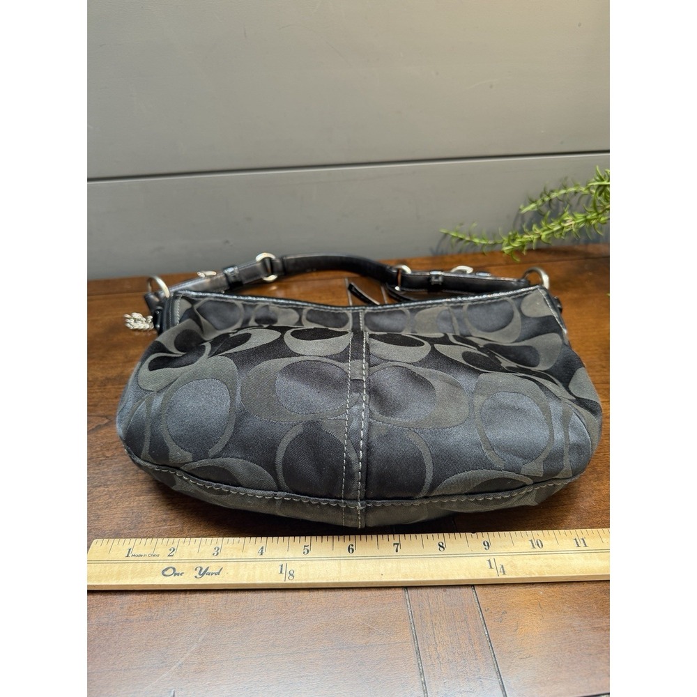 Vtg Y2K Coach Signature Soho Jacquard Hobo Shoulder Bag Black Canvas - Picture 5 of 11